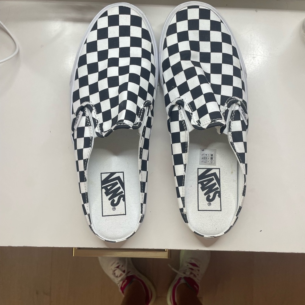 Vans checkered sandals slides,women US size 8